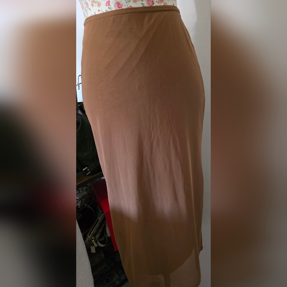 NWT L.A. HEARTS Mesh Brown Midi Skirt Size SMALL